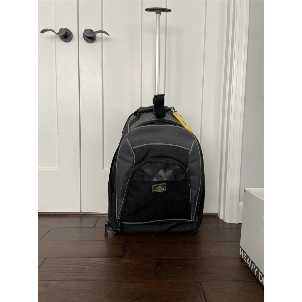 Adidas Carry On Suitcase Black Stadium Wheeled Rolling Bag